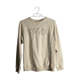 Izod Women’s Cream Classic Logo Graphic Casual Sweatshirt